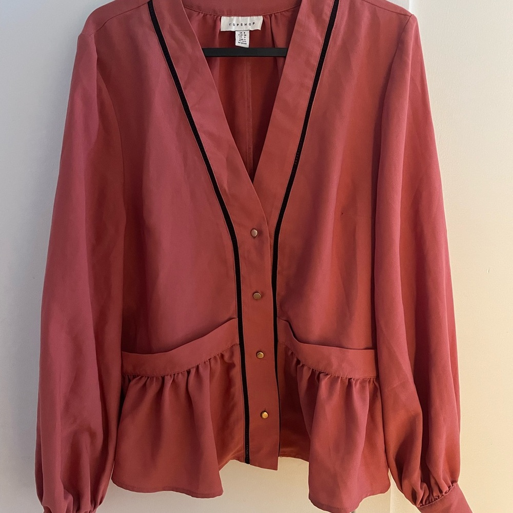 Women's Rust Pink Button-Down Top
